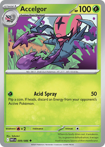Accelgor – Uncommon Master Ball Reverse Holo – 009/086 – White Flare