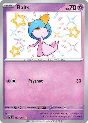 Ralts – Shiny Rare – 153/091 – Paldean Fates