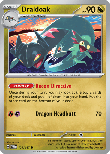 Drakloak – Common Reverse Holo – 129/167 – Twilight Masquerade