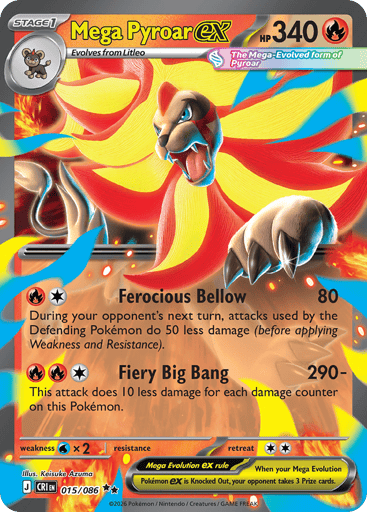 Mega Pyroar ex – Double Rare – 015/086 – Chaos Rising