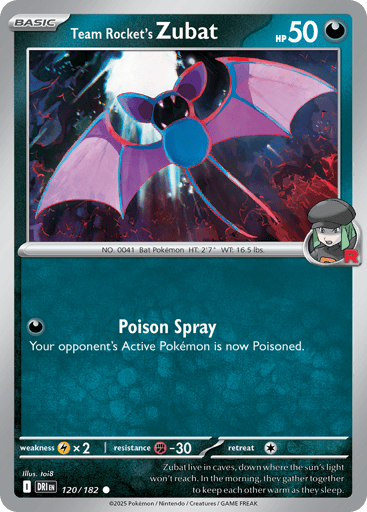 Team Rocket’s Zubat – Common Reverse Holo – 120/182 – Destined Rivals