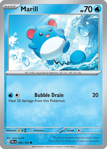 Marill – Common Reverse Holo – 044/193 – Paldea Evolved