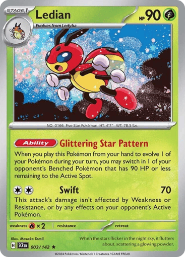 Ledian – Rare Reverse Holo – 003/142 – Stellar Crown