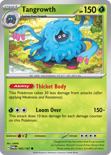Tangrowth – Common Reverse Holo – 002/167 – Twilight Masquerade