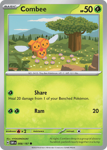 Combee – Common Reverse Holo – 008/197 – Obsidian Flames