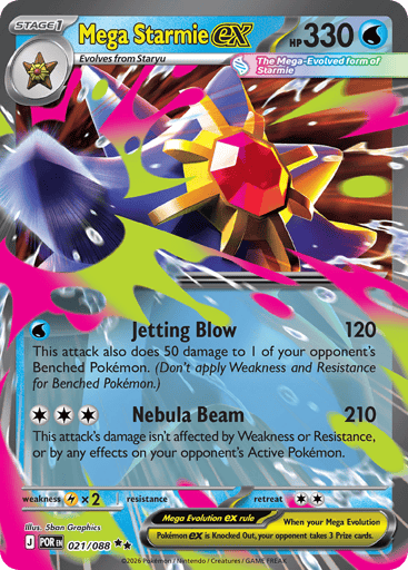 Mega Starmie ex – Double Rare – 021/088 – Perfect Order