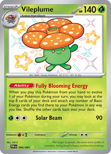 Vileplume – Shiny Rare – 094/091 – Paldean Fates