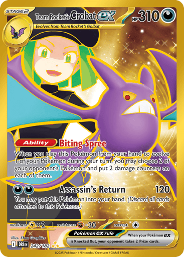 Team Rocket’s Crobat ex – Hyper Rare – 242/182 – Destined Rivals
