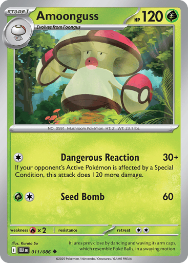 Amoonguss – Uncommon Poké Ball Reverse Holo – 011/086 – Black Bolt