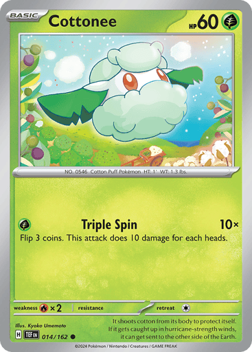 Cottonee – Common Reverse Holo – 014/162 – Temporal Forces
