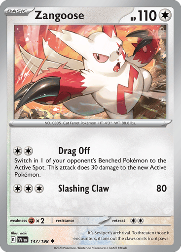 Zangoose – Uncommon Reverse Holo – 147/198 – Scarlet & Violet
