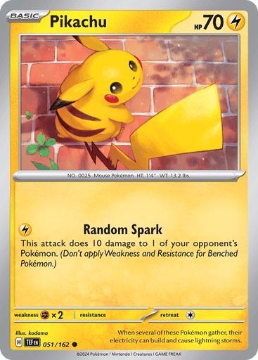 Pikachu – Common Reverse Holo – 051/162 – Temporal Forces