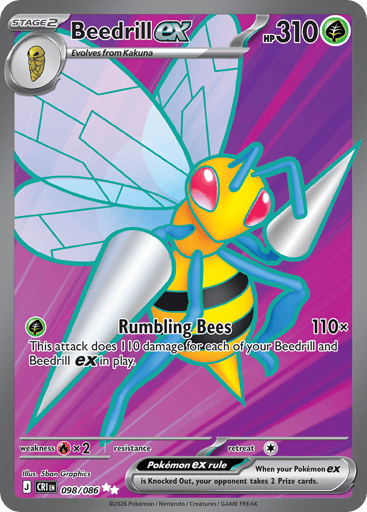 Beedrill ex – Ultra Rare – 098/086 – Chaos Rising