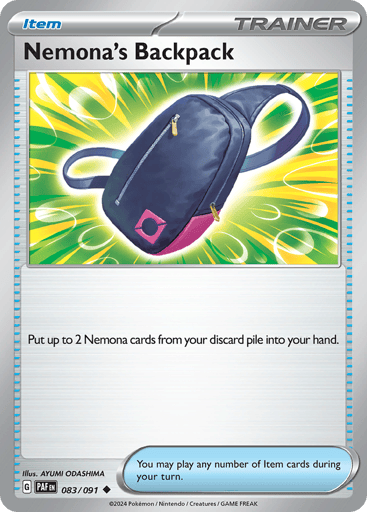 Nemona's Backpack – Uncommon Reverse Holo – 083/091 – Paldean Fates