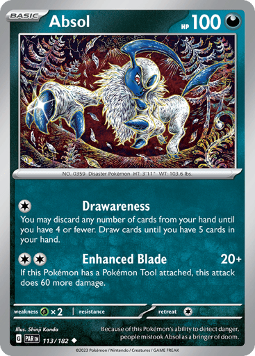Absol – Uncommon Reverse Holo – 113/182 – Paradox Rift