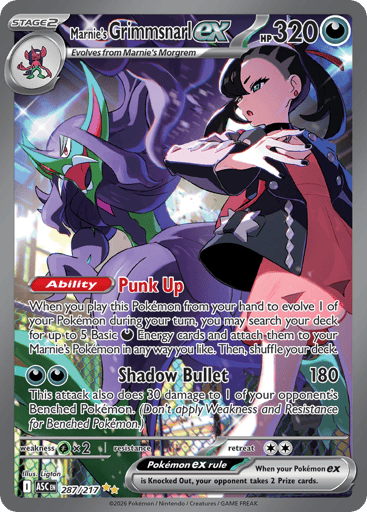 Marnie’s Grimmsnarl ex – Special Illustration Rare – 287/217 – Ascended Heroes