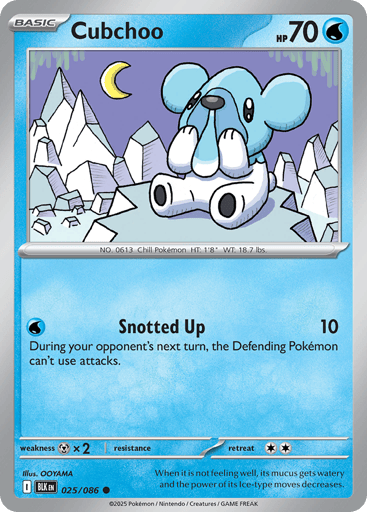 Cubchoo – Common Poké Ball Reverse Holo – 025/086 – Black Bolt