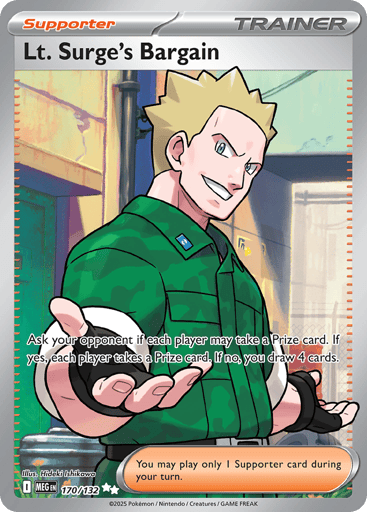 Lt. Surge’s Bargain – Ultra Rare – 170/132 – Mega Evolution