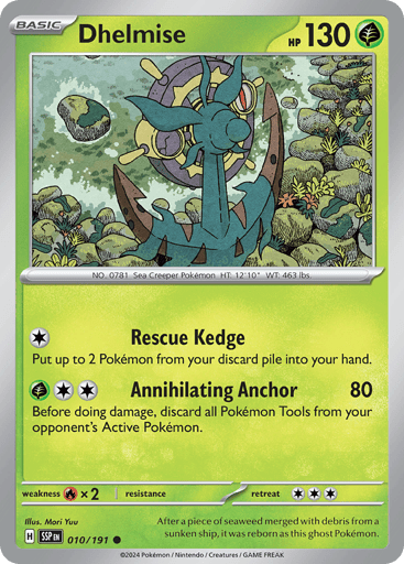 Dhelmise – Common Reverse Holo – 010/191 – Surging Sparks