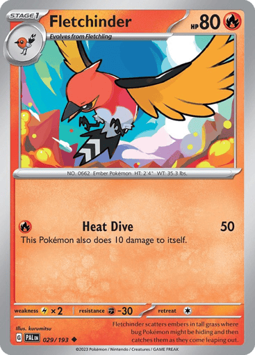 Fletchinder – Uncommon – 029/193 – Paldea Evolved