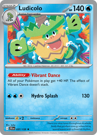 Ludicolo – Rare Reverse Holo – 037/159 – Journey Together