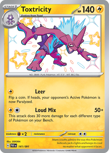 Toxtricity – Shiny Rare – 141/091 – Paldean Fates
