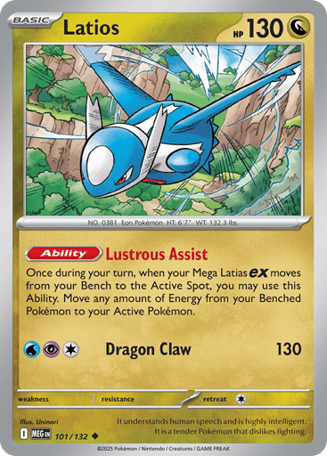 Latios – Uncommon Reverse Holo – 101/132 – Mega Evolution