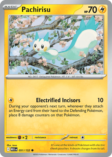 Pachirisu – Common Reverse Holo – 051/132 – Mega Evolution
