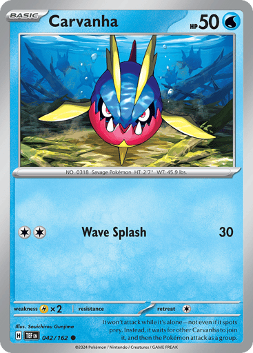 Carvanha – Common Reverse Holo – 042/162 – Temporal Forces