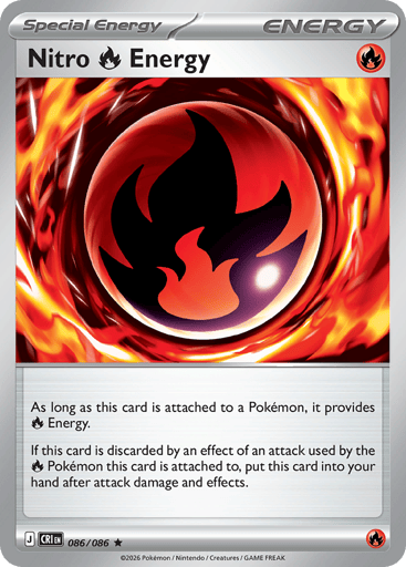 Nitro Fire Energy – Rare Reverse Holo – 086/086 – Chaos Rising
