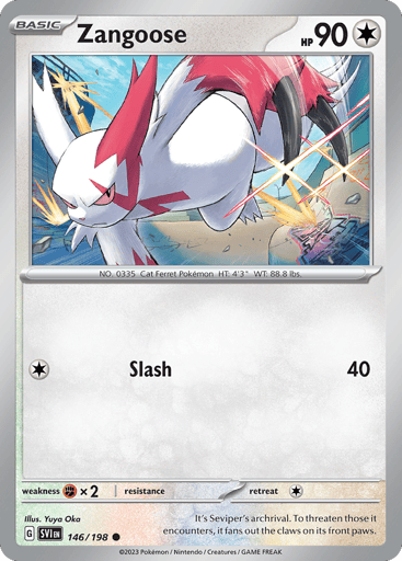 Zangoose – Common Reverse Holo – 146/198 – Scarlet & Violet