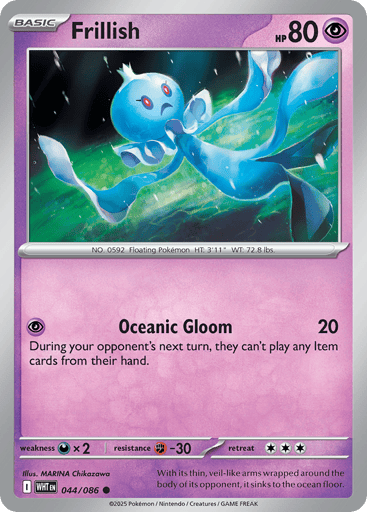 Frillish – Common Master Ball Reverse Holo – 044/086 – White Flare