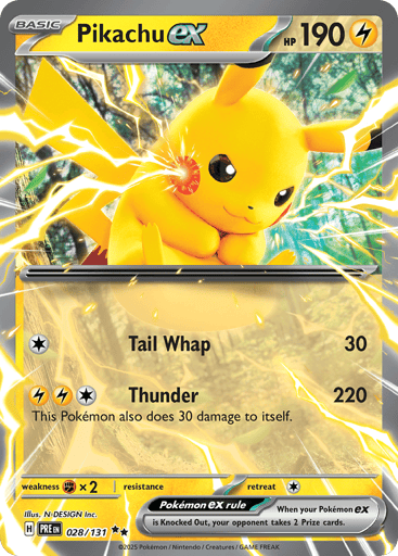 Pikachu ex – Double Rare – 028/131 – Prismatic Evolutions