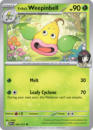 Erika’s Weepinbell – Uncommon Reverse Holo – 005/217 – Ascended Heroes