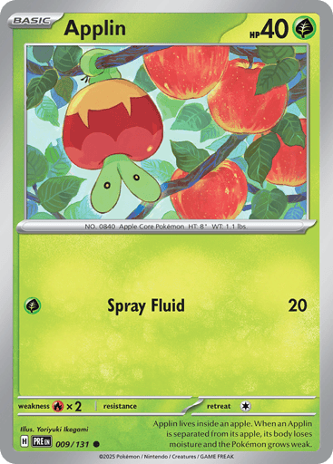 Applin – Common Reverse Holo – 009/131 – Prismatic Evolutions