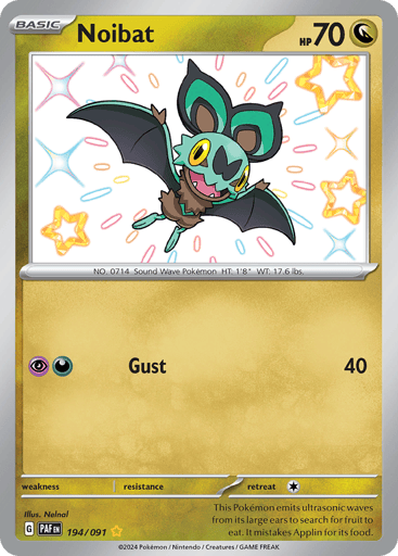 Noibat – Shiny Rare – 194/091 – Paldean Fates
