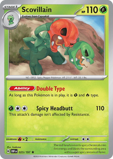 Scovillain – Rare Holo – 025/197 – Obsidian Flames