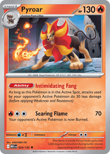 Pyroar – Uncommon Reverse Holo – 024/132 – Mega Evolution