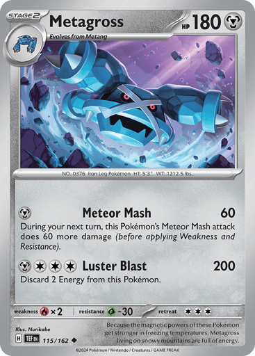 Metagross – Common Reverse Holo – 115/162 – Temporal Forces
