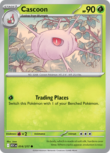 Cascoon – Common Reverse Holo – 014/217 – Ascended Heroes