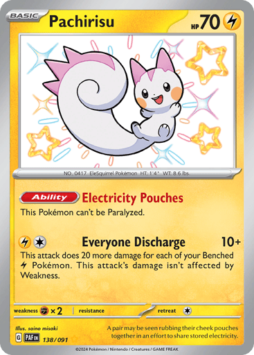 Pachirisu – Shiny Rare – 138/091 – Paldean Fates