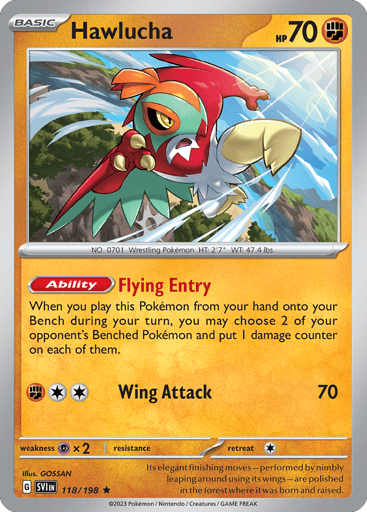 Hawlucha – Rare Holo – 118/198 – Scarlet & Violet