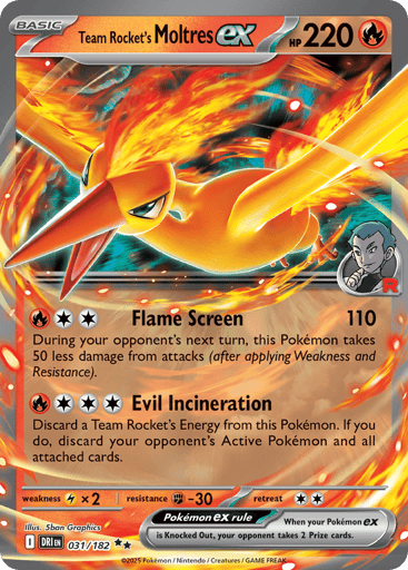 Team Rocket’s Moltres ex – Double Rare – 031/182 – Destined Rivals
