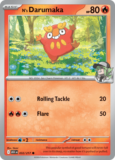 N’s Darumaka – Common Reverse Holo – 032/217 – Ascended Heroes