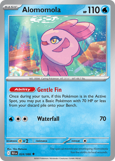 Alomomola – Uncommon Poké Ball Reverse Holo – 024/086 – Black Bolt