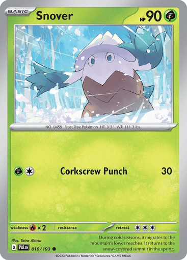 Snover – Common Reverse Holo – 010/193 – Paldea Evolved