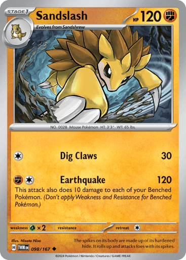 Sandslash – Uncommon – 098/167 – Twilight Masquerade