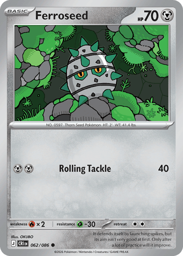 Ferroseed – Common – 062/086 – Chaos Rising