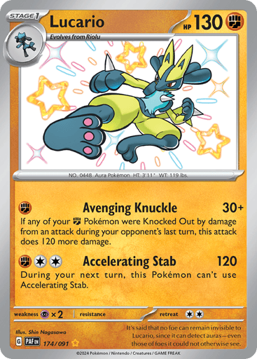 Lucario – Shiny Rare – 174/091 – Paldean Fates