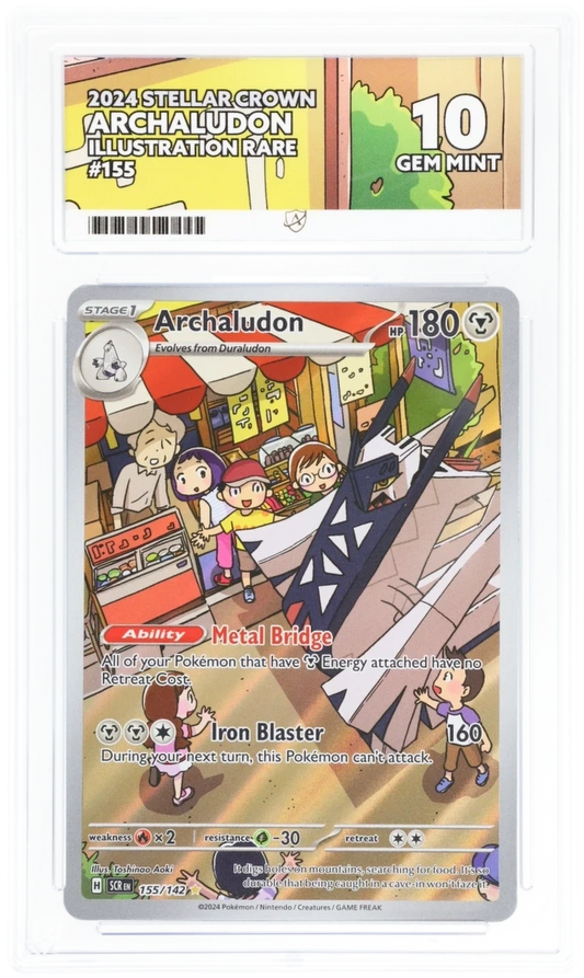 Pokémon Archaludon Illustration Rare 155/142 – Stellar Crown – ACE 10 Graded Card